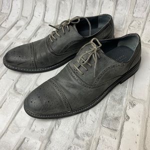 Perry Ellis Grey Leather Oxfords - Men’s 12
